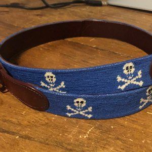 Skull Needlepoint Belt
